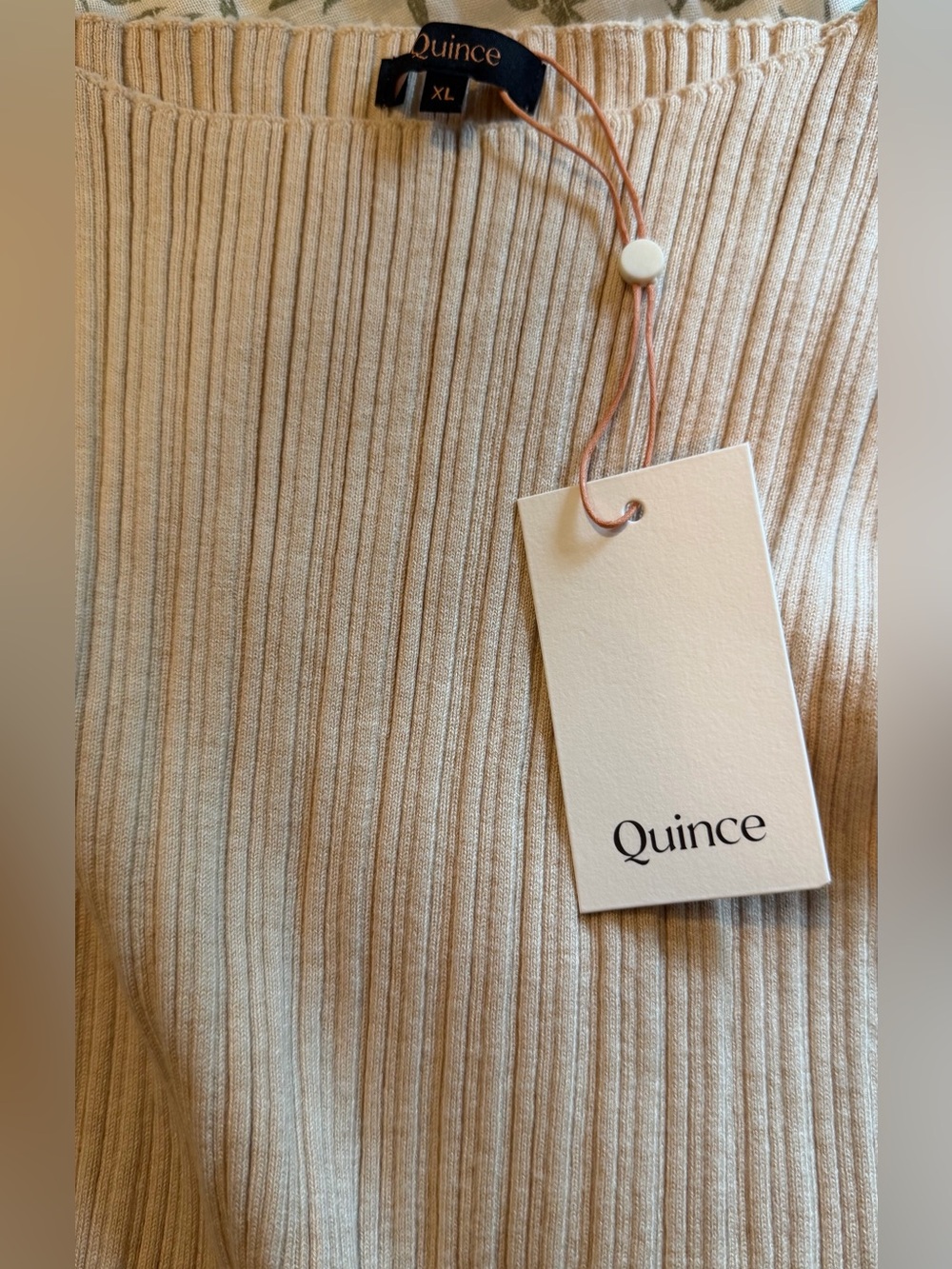Quince Ribbed Sleeveless Knit Tank - Light Cream - Picture 4 of 4